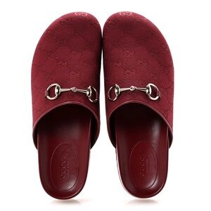 Gucci Burgundy Horsebit Mules